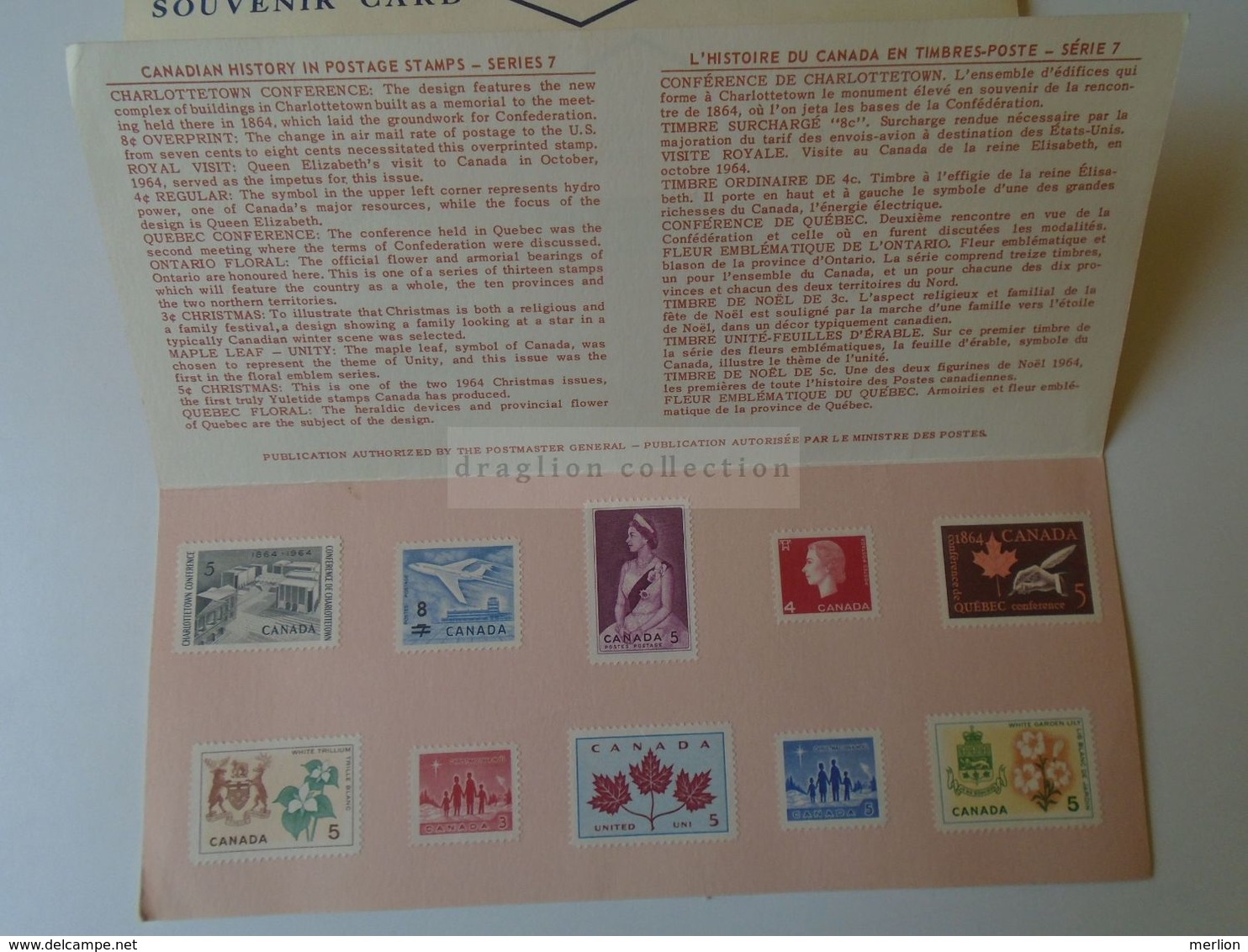 J1218   Canada 1964  Lot Of  2  Souvenir Cards  With Stamps Attached   1964/65 - Pochettes Postales Annuelles