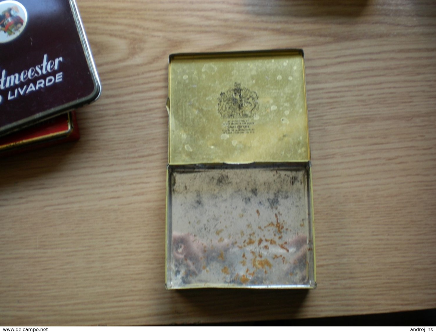 Old Tin Box State Express Cigarettes 555 210 Piccadilly London W I 3738 - Empty Tobacco Boxes