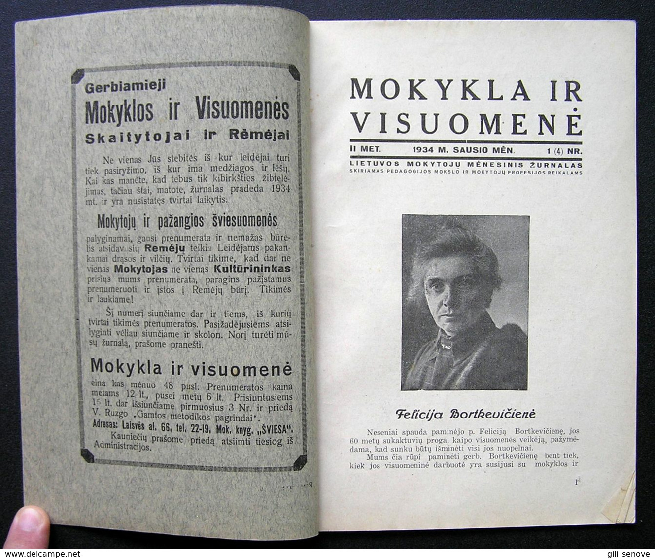 Lithuanian Magazine – Mokykla Ir Visuomenė 1934 - Revues & Journaux