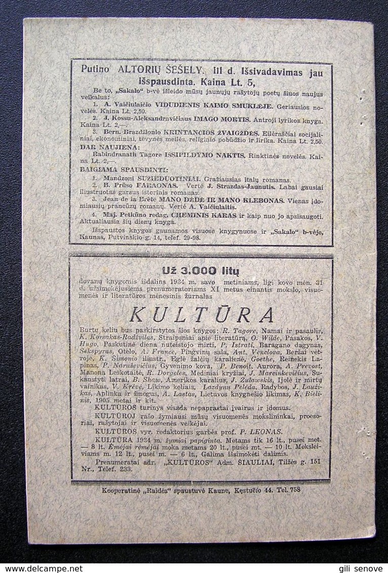 Lithuanian Magazine – Mokykla Ir Visuomenė 1934 - Tijdschriften