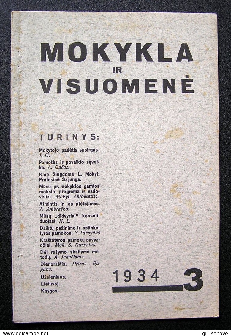 Lithuanian Magazine – Mokykla Ir Visuomenė No. 3 1934 - Tijdschriften