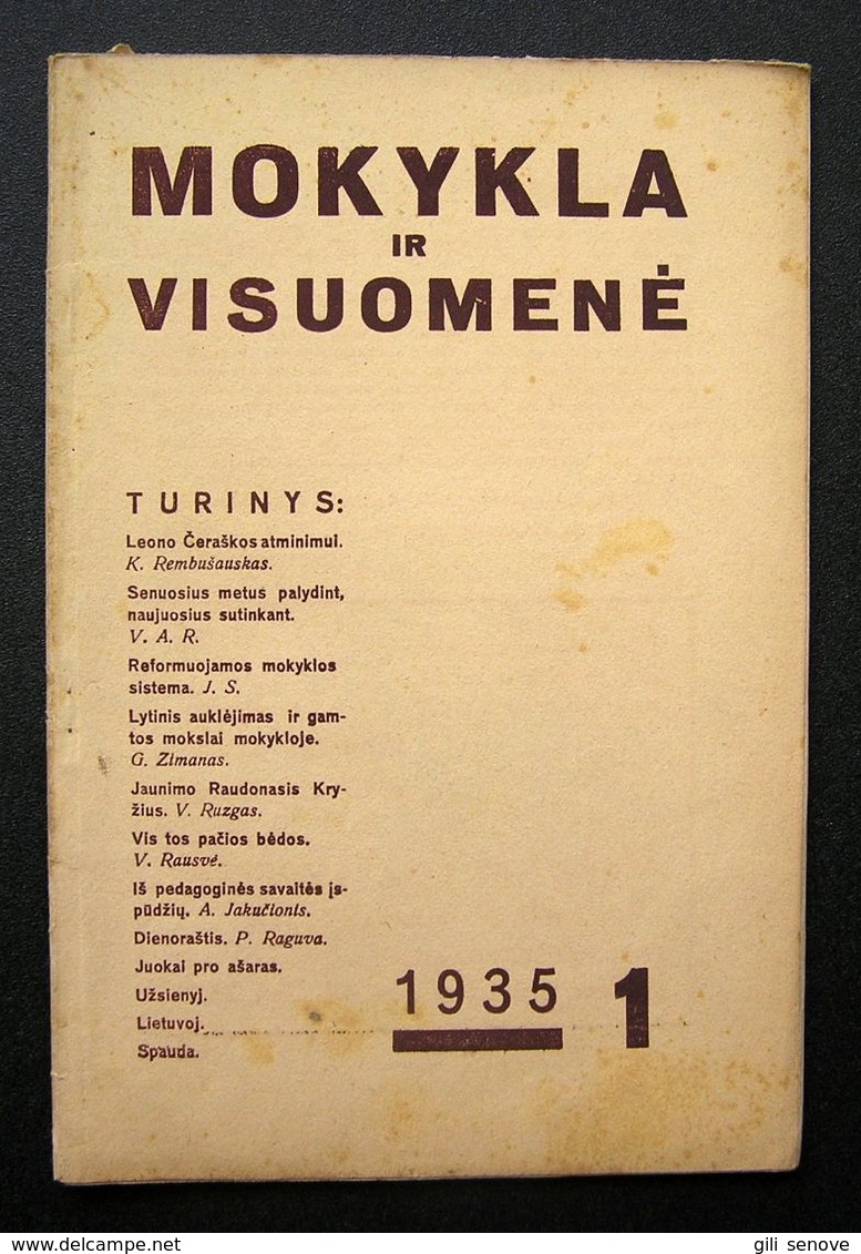 Lithuanian Magazine – Mokykla Ir Visuomenė No. 1 1935 - Magazines