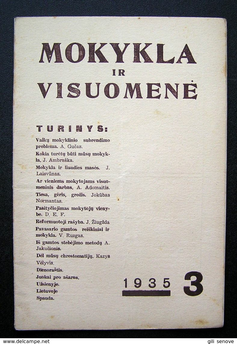 Lithuanian Magazine – Mokykla Ir Visuomenė No. 3 1935 - Tijdschriften