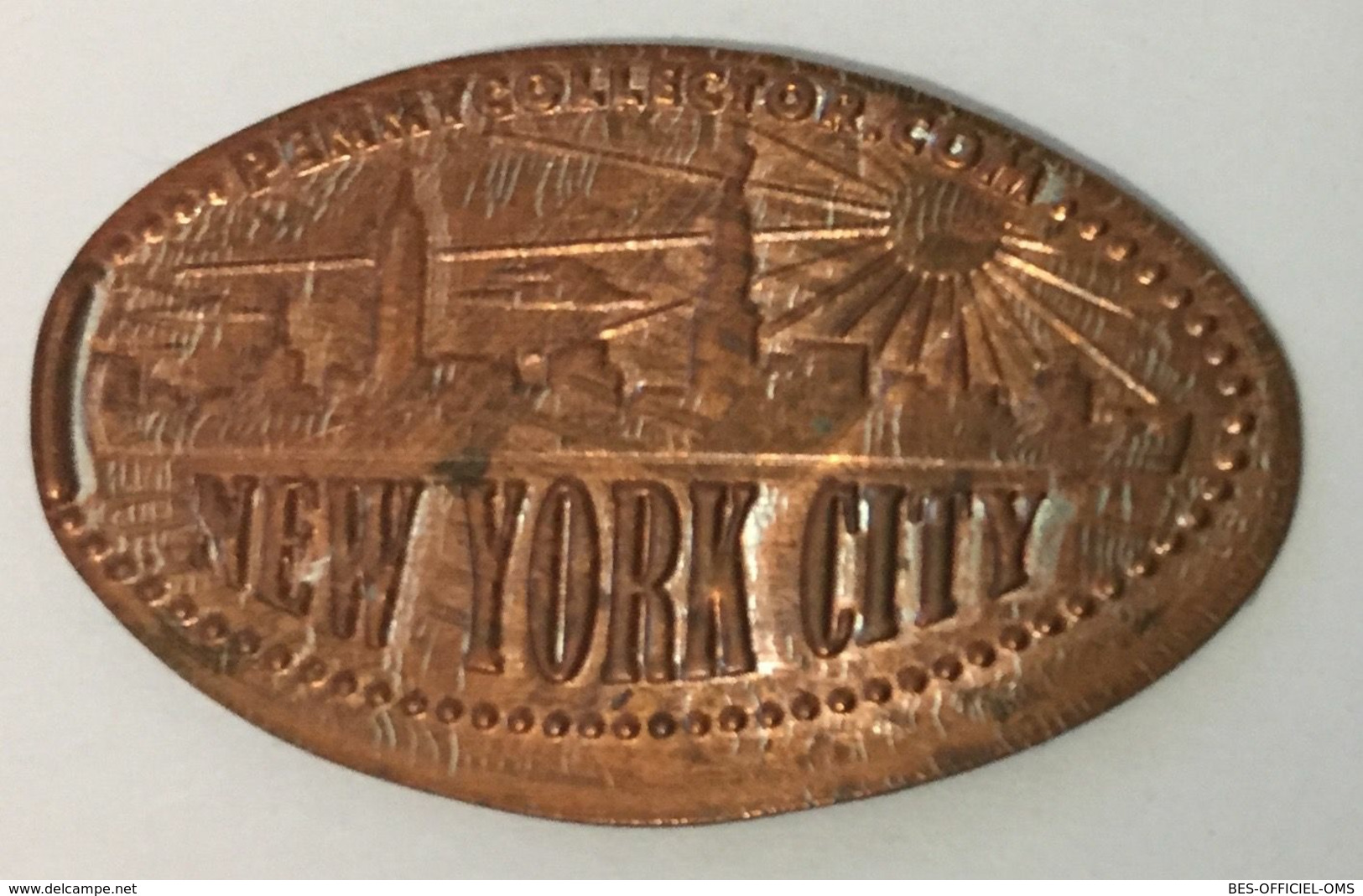 ÉTATS-UNIS USA NEW YORK CITY PIÈCE ÉCRASÉE PENNY ELONGATED COIN MEDAILLE TOURISTIQUE MEDALS TOKENS - Monete Allungate (penny Souvenirs)