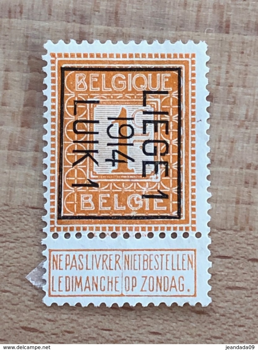 48B Liège 1 1914 Luik 1 TB - Typografisch 1912-14 (Cijfer-leeuw)