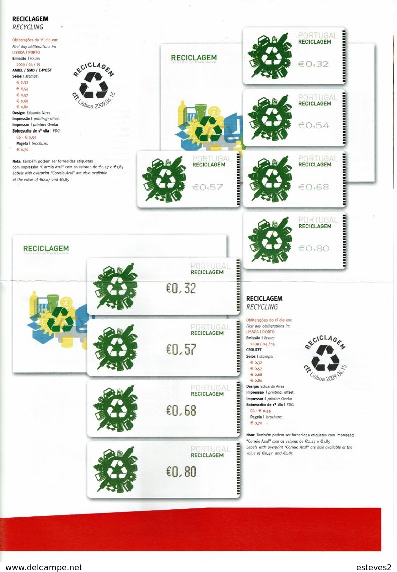 Portugal 2009 , Brochure , Pagela , Urban Transport , Flavours Of Lusophony , Recycling , Chaves , Aveiro , Beja - Sonstige & Ohne Zuordnung