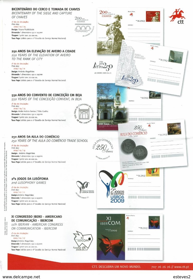 Portugal 2009 , Brochure , Pagela , Urban Transport , Flavours Of Lusophony , Recycling , Chaves , Aveiro , Beja - Sonstige & Ohne Zuordnung