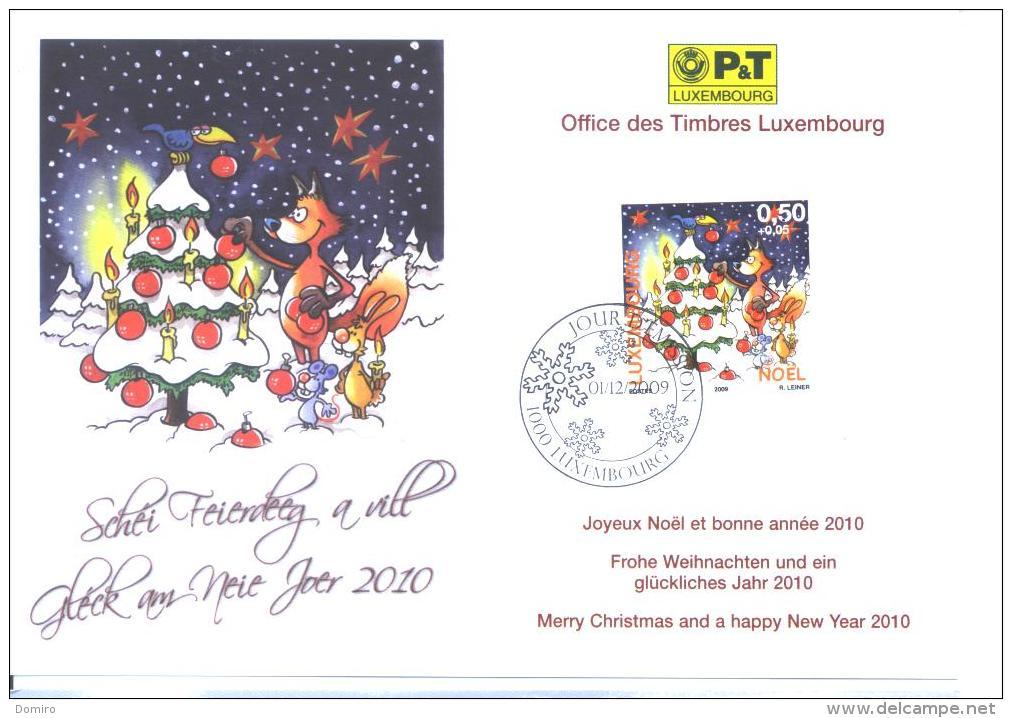 Lux Carte De Voeux Office Timbres Luxembourg 2010 - Cartes Commémoratives