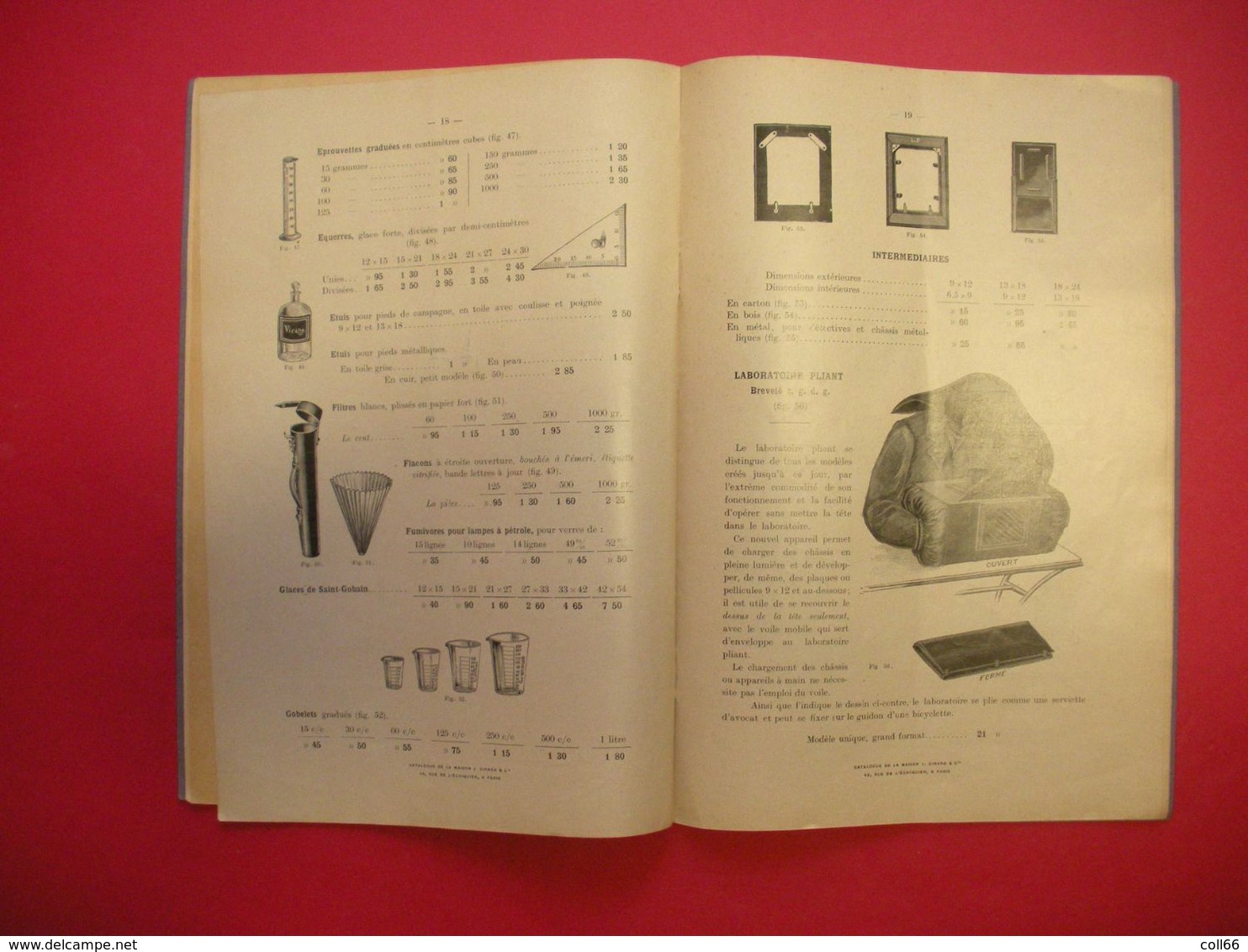 Catalogue détaillé Tarif et Produits et Accessoires Photographiques J.Girard & Cie nombreuses illustrations 18.5x27.5cms