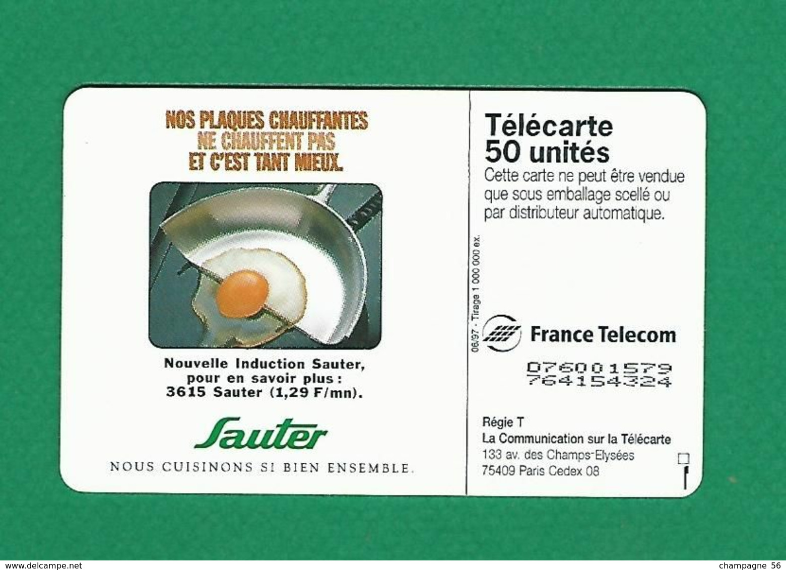 VARIÉTÉS FRANCE TÉLÉCARTE 1997 / 06  OB2   SAUTER    50 UNITES   UTILISÉE - Variëteiten