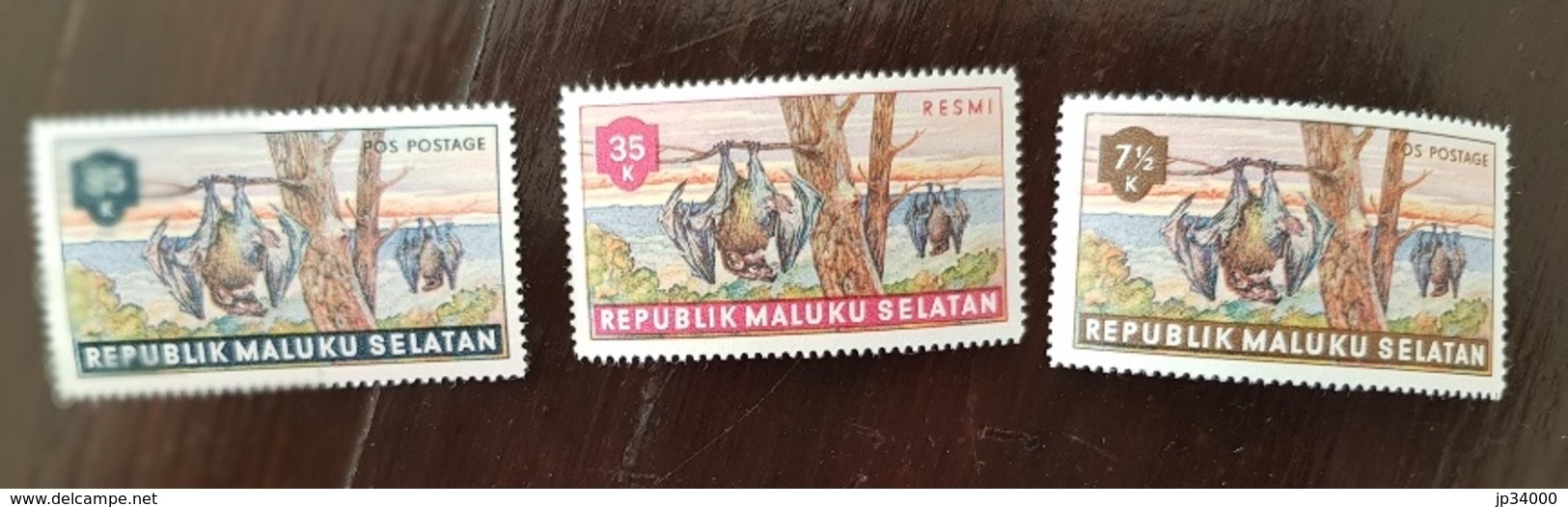 MALUKU SELATAN Chauve Souris, Bat, Muerciélago,  Série 3 Valeurs MNH ** - Vleermuizen