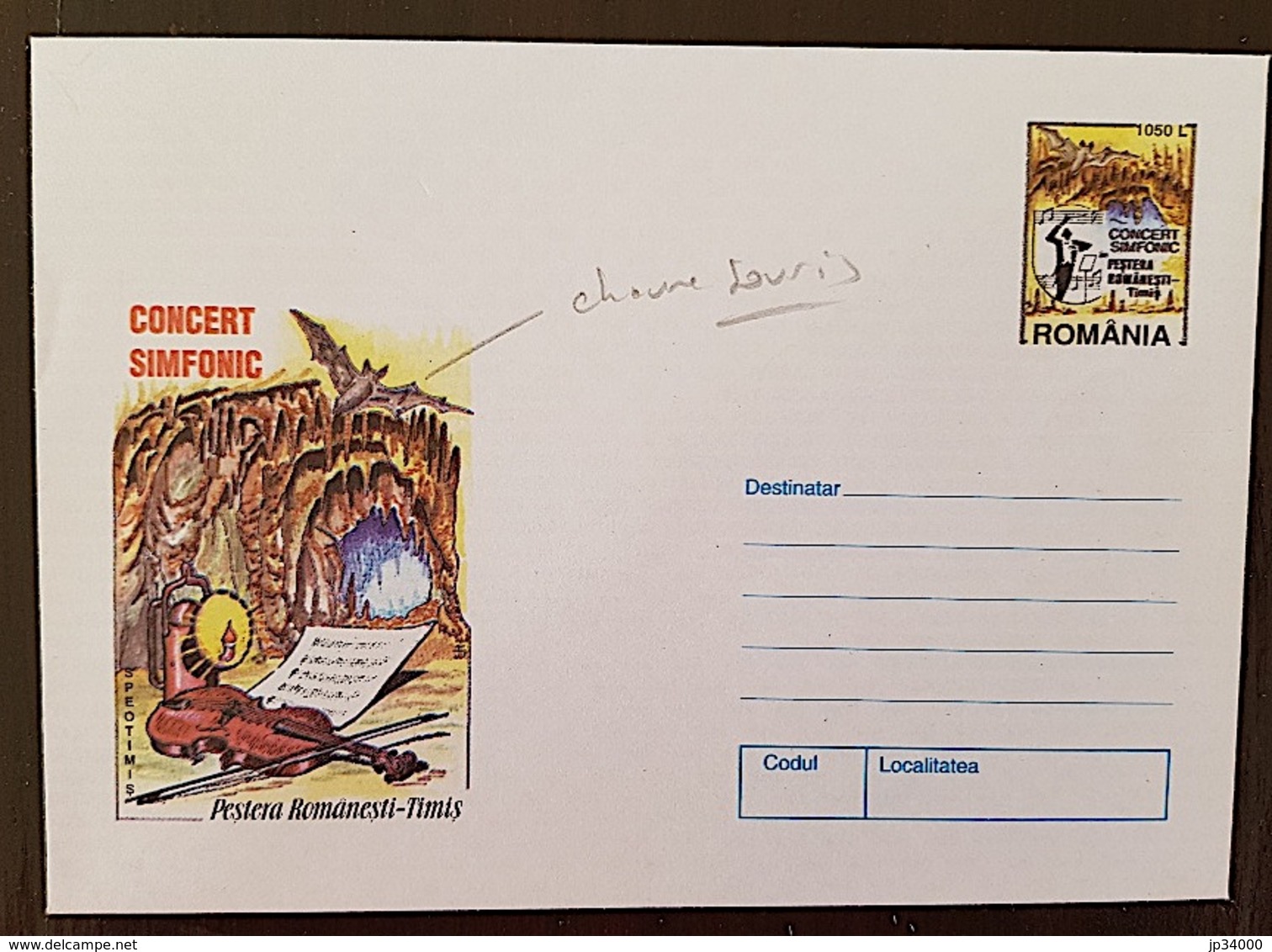 ROUMANIE Chauve Souris, Bat, Muerciélago. Entier Postal Neuf Emis En 1998. (Violon, Grotte, Chauve Souris) - Bats