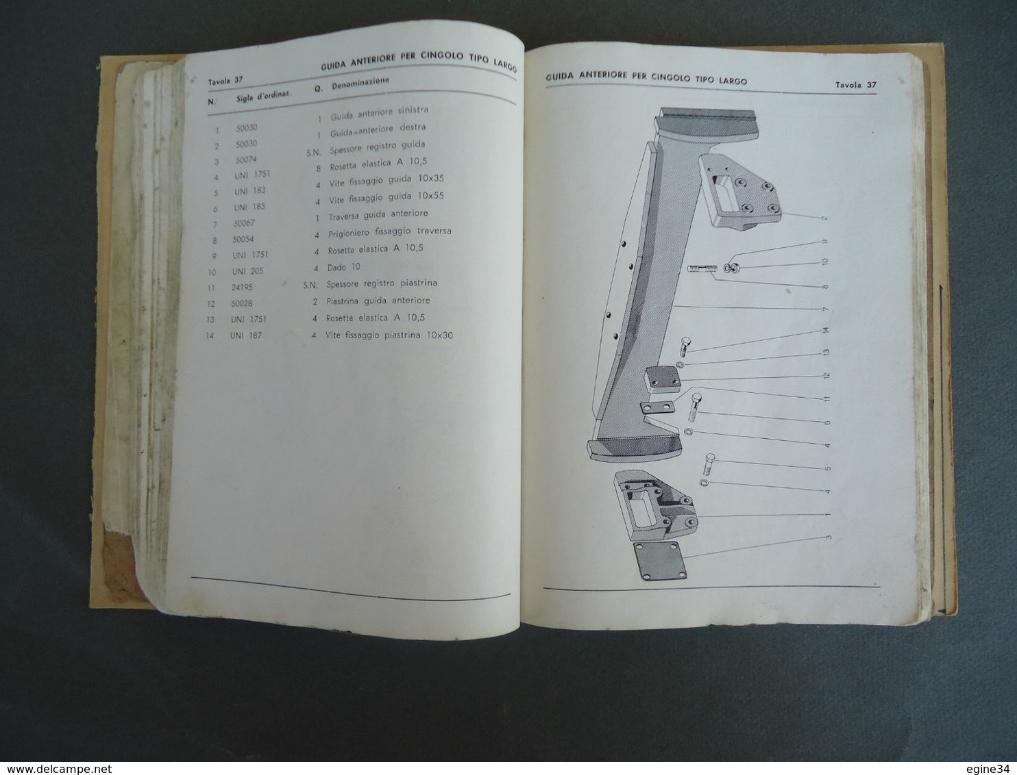 Manuel d'Atelier Tracteur  Lamborghini - Catalogo Nomenclatore Della Trattrice A Cingoli  1 C - 1982 - texte Italien -