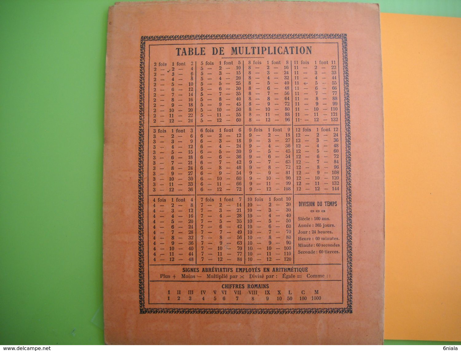 1869 PROTÈGE CAHIER Avec Table De Multiplication - Autres & Non Classés