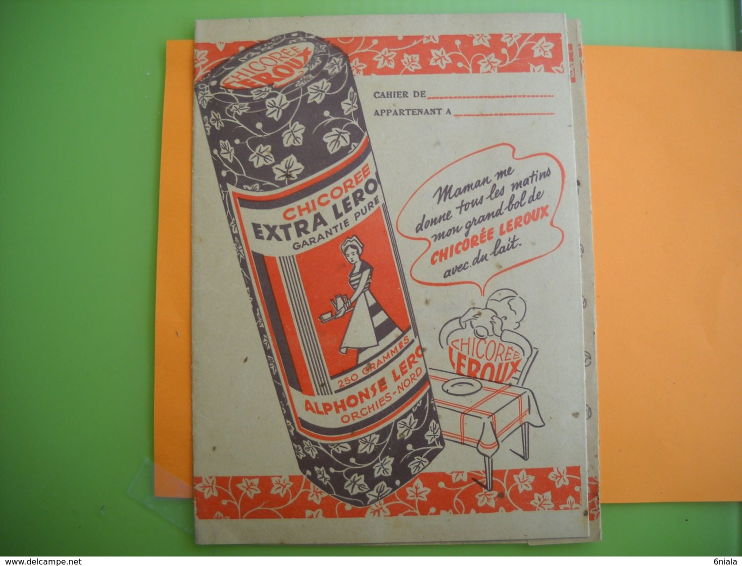 1870 PROTÈGE CAHIER CHICOREE LEROUX  Avec Table De Multiplication - Autres & Non Classés