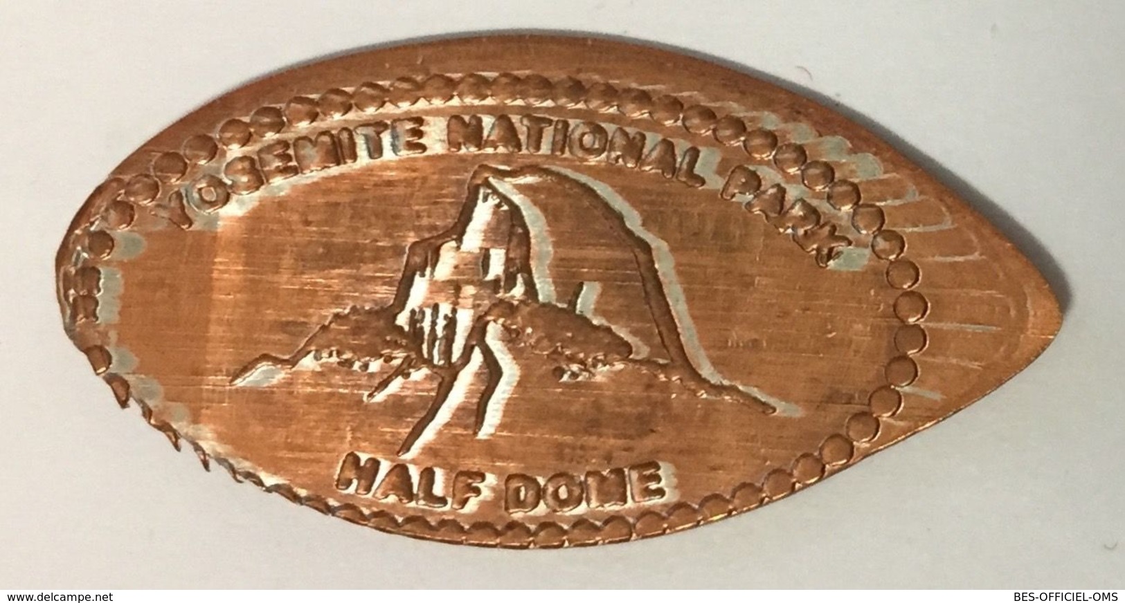 ÉTATS-UNIS USA YOSEMITE NATIONAL PARK MALF DOME 1965-2015 NICELY'S PENNY ELONGATED COIN PIÈCE ÉCRASÉE MEDALS TOKENS - Elongated Coins