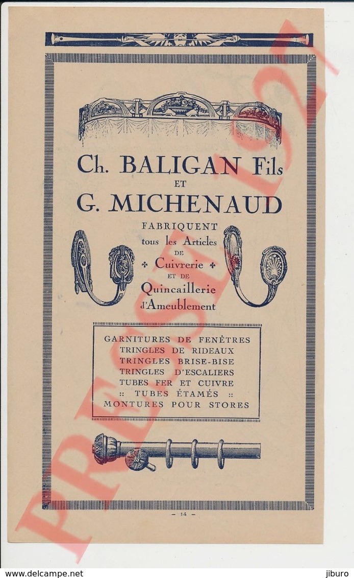 2 Vues 1927 La Rose ... Poème De Léon Tonnelier évocation Ronsard Quincaillerie D'ameublement Baligan Michenaud 232CH5 - Unclassified