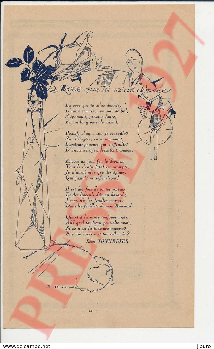 2 Vues 1927 La Rose ... Poème De Léon Tonnelier évocation Ronsard Quincaillerie D'ameublement Baligan Michenaud 232CH5 - Unclassified