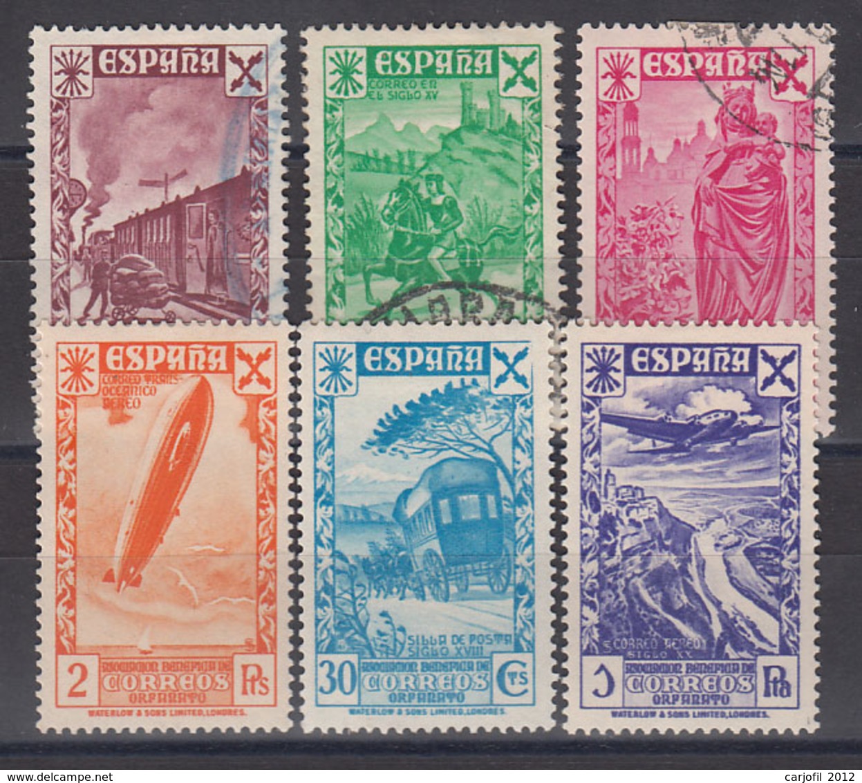 Espa�a Beneficencia 1938 Edifil 21/26 O - Wohlfahrtsmarken