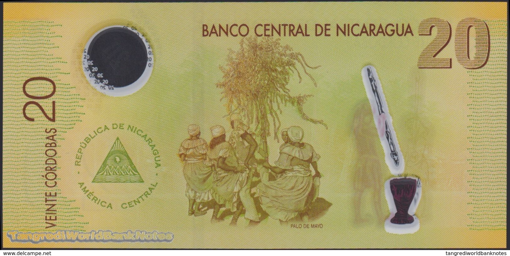 TWN - NICARAGUA 202a - 20 Cordobas 12.9.2007 (2010) Polymer - Prefix A/1 UNC - Nicaragua