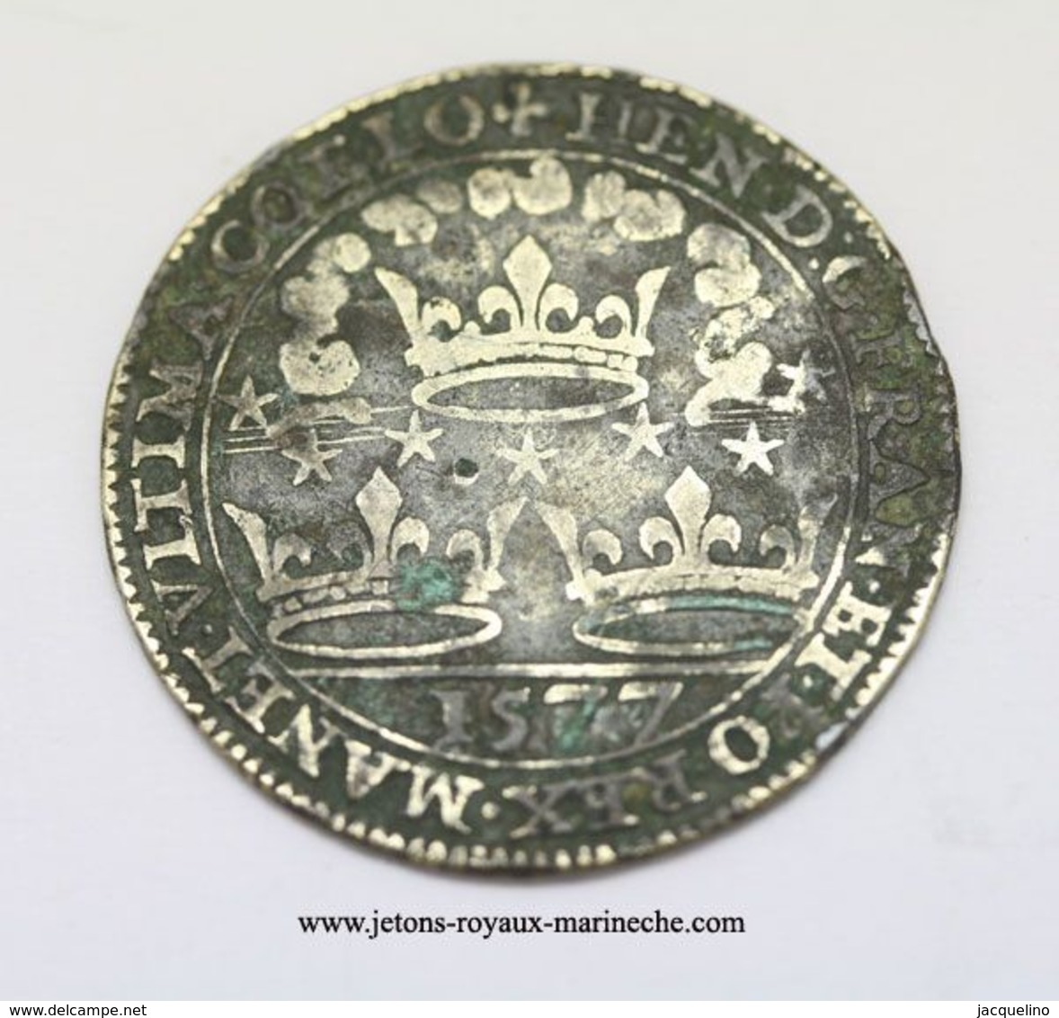 Bretagne Henri III. 1577. M 1000-152b. Cuivre 27 Mm 4.30 Gr. Devise Du Roi Henri III. MANET. VLTIMA. COELO. F8600. - Royaux / De Noblesse