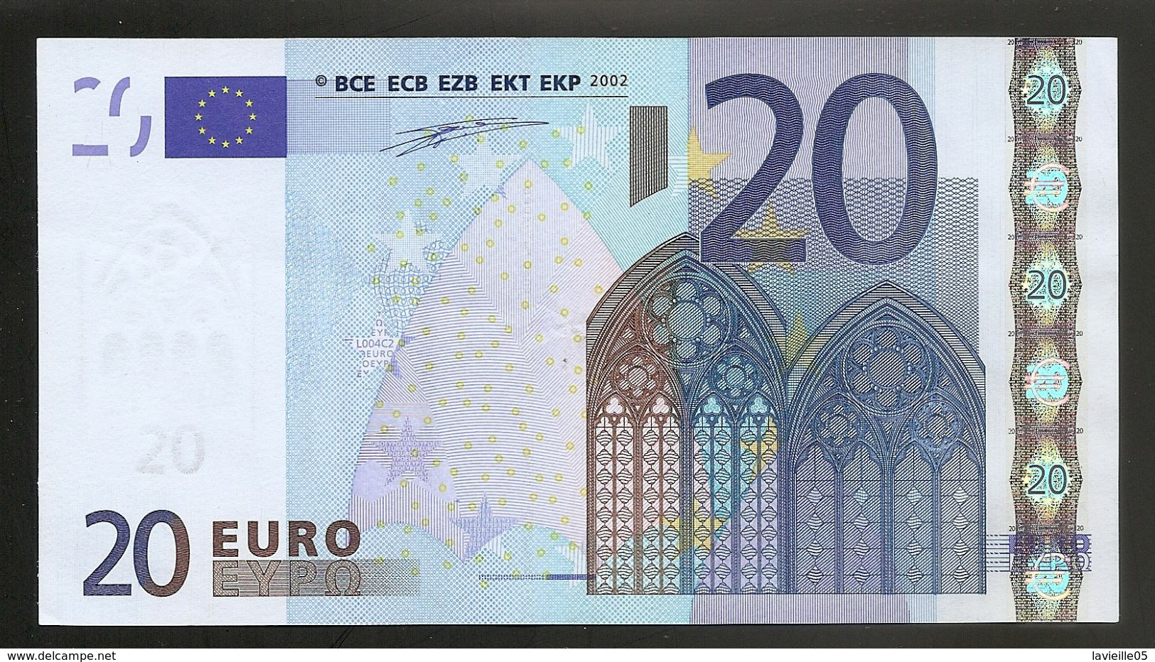 Billet Euro 20 FRANCE L004 C2   RARE - 20 Euro