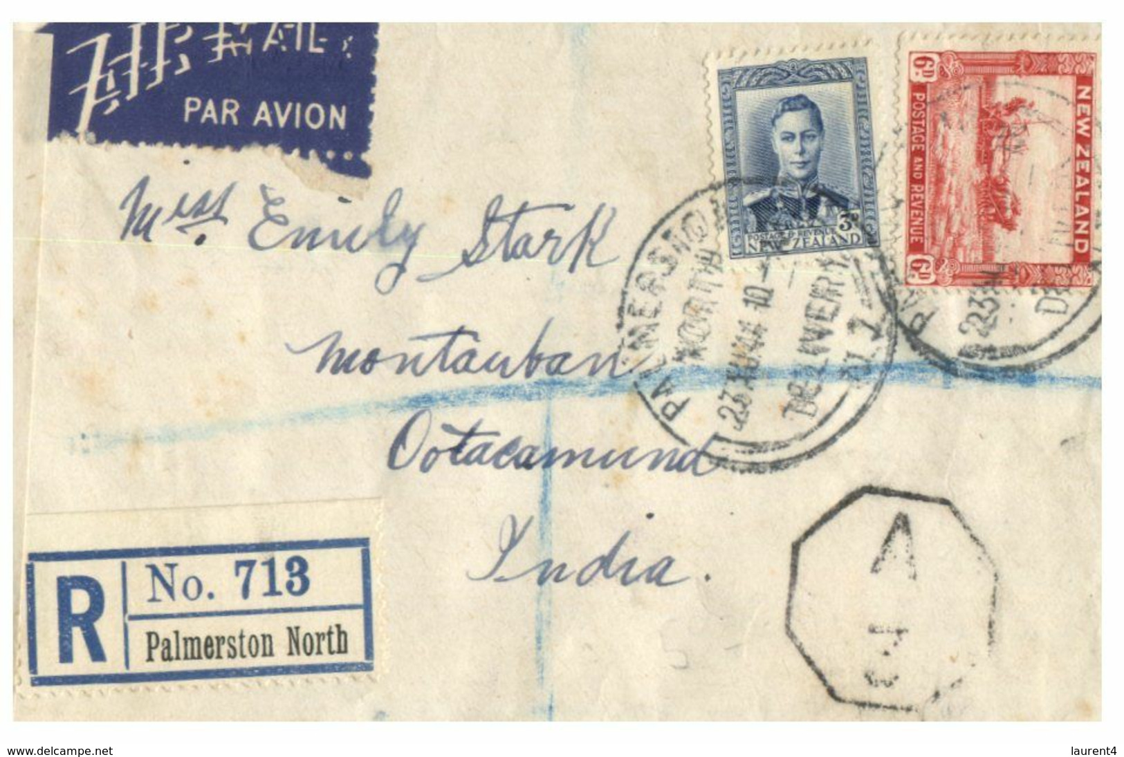 (F 18) New Zealand - 1944 Letter Posted Registered (opened By Examiner DDA 115) - Cartas & Documentos