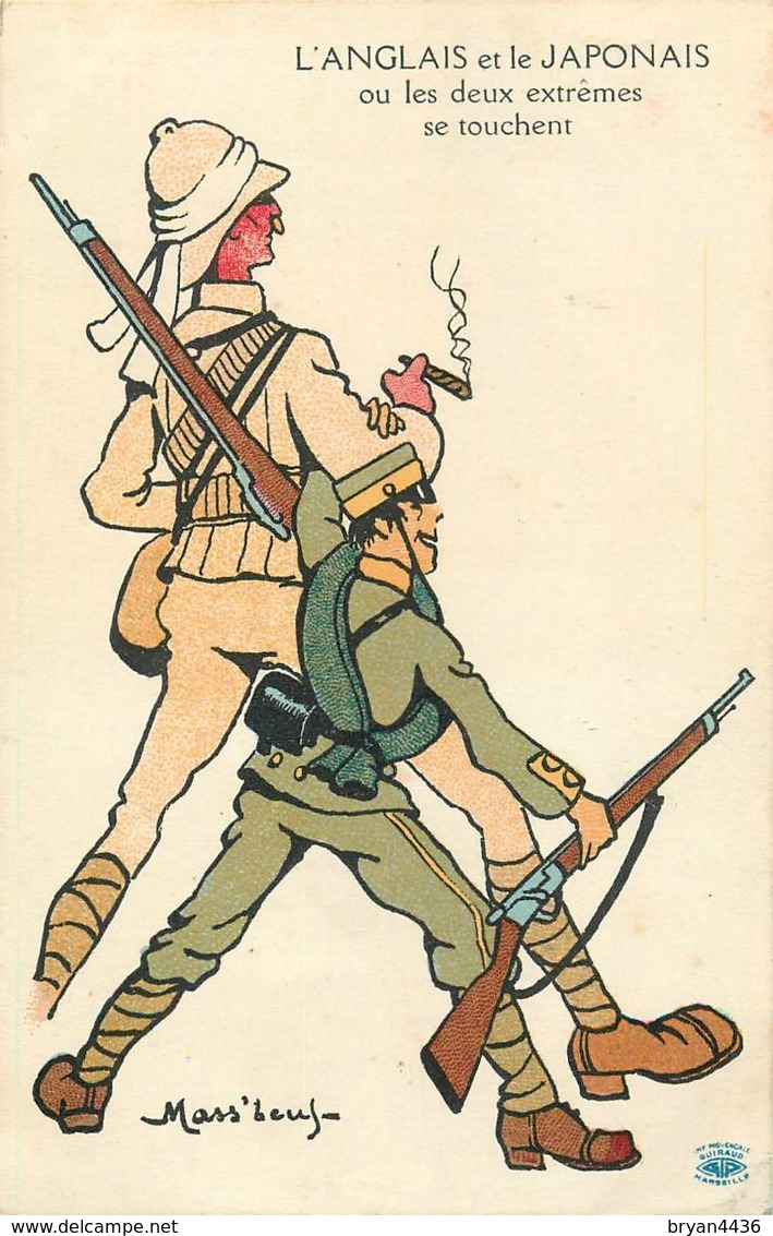 MASS'BOEUF - ILLUSTRATEUR - "L'ANGLAIS & LE JAPONAIS" - MILITARIA - Mass'Boeuf