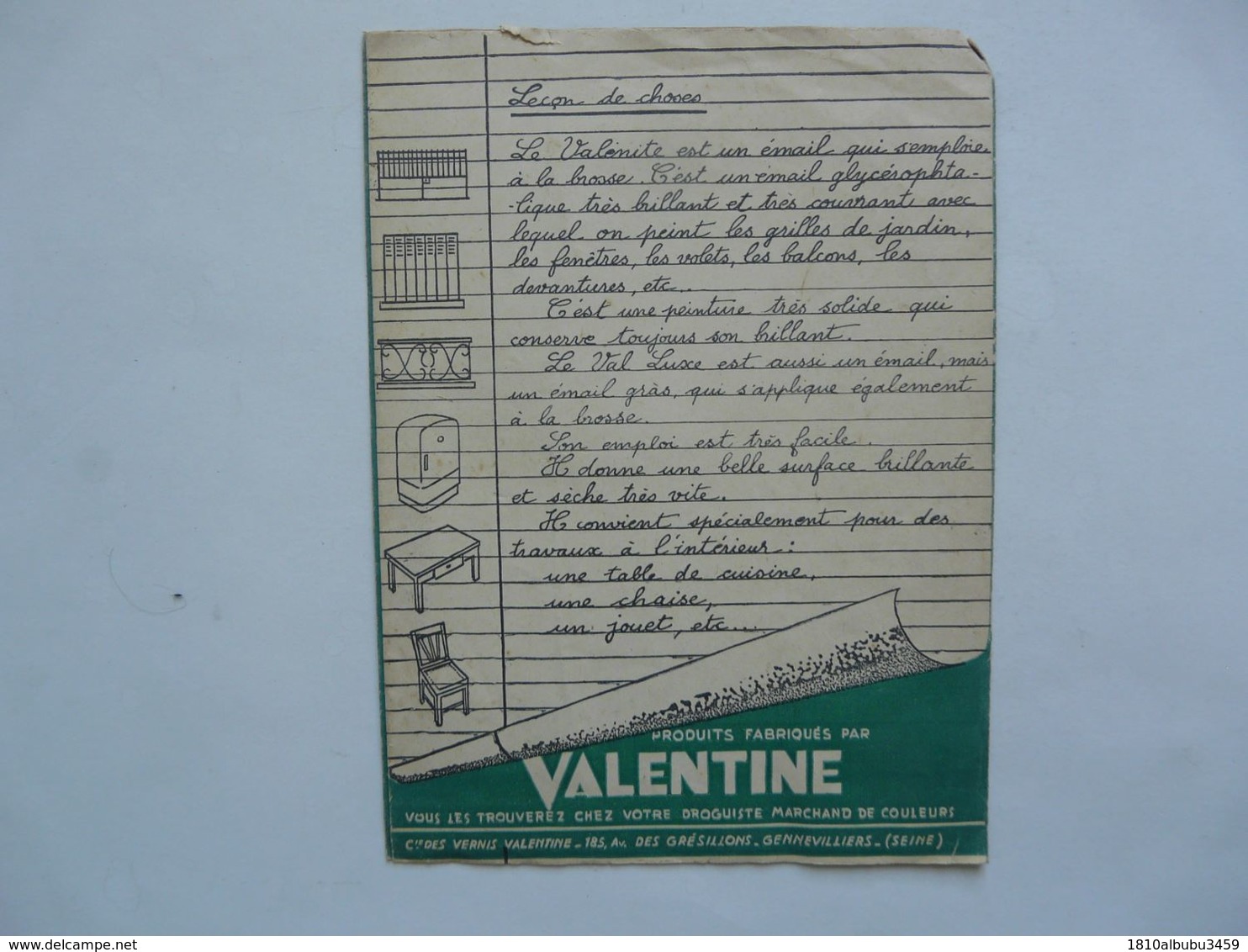 VIEUX PAPIERS - PROTEGE-CAHIER : VALENTINE - Peintures