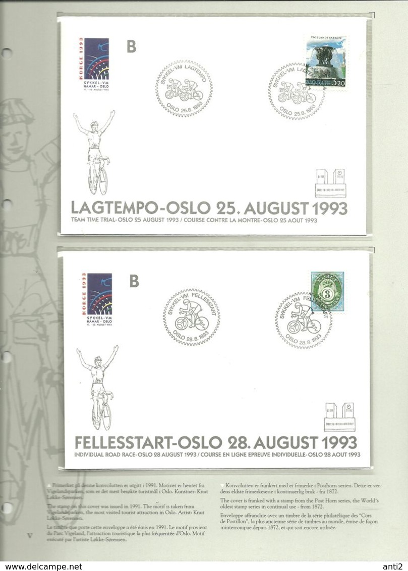 Norway - Album From Cycle WC In 1993 Oslo Hamar  - 16 Cards And 9 Covers + Text - Briefe U. Dokumente