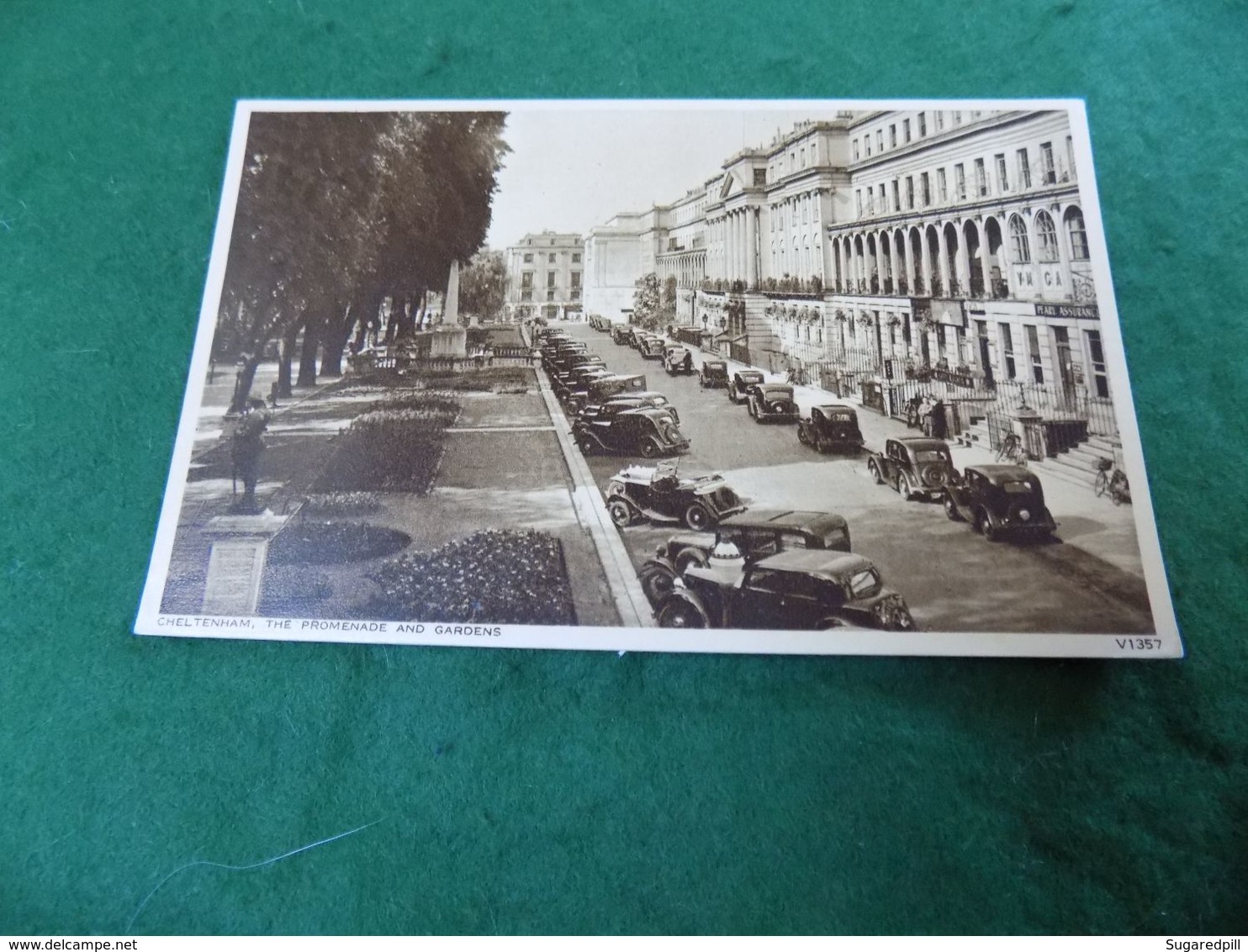 VINTAGE UK ENGLAND GLOUCESTERSHIRE: CHELTENHAM Promenade And Gardens Sepia Cars Photochrom - Cheltenham