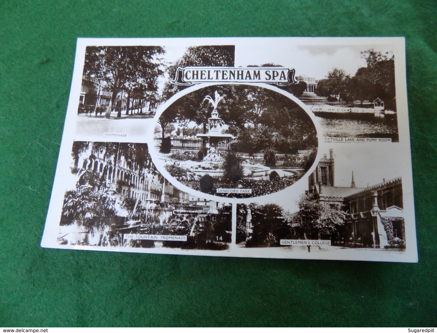 VINTAGE UK ENGLAND GLOUCESTERSHIRE: CHELTENHAM SPA Multiview Sepia 1947 Excel - Cheltenham