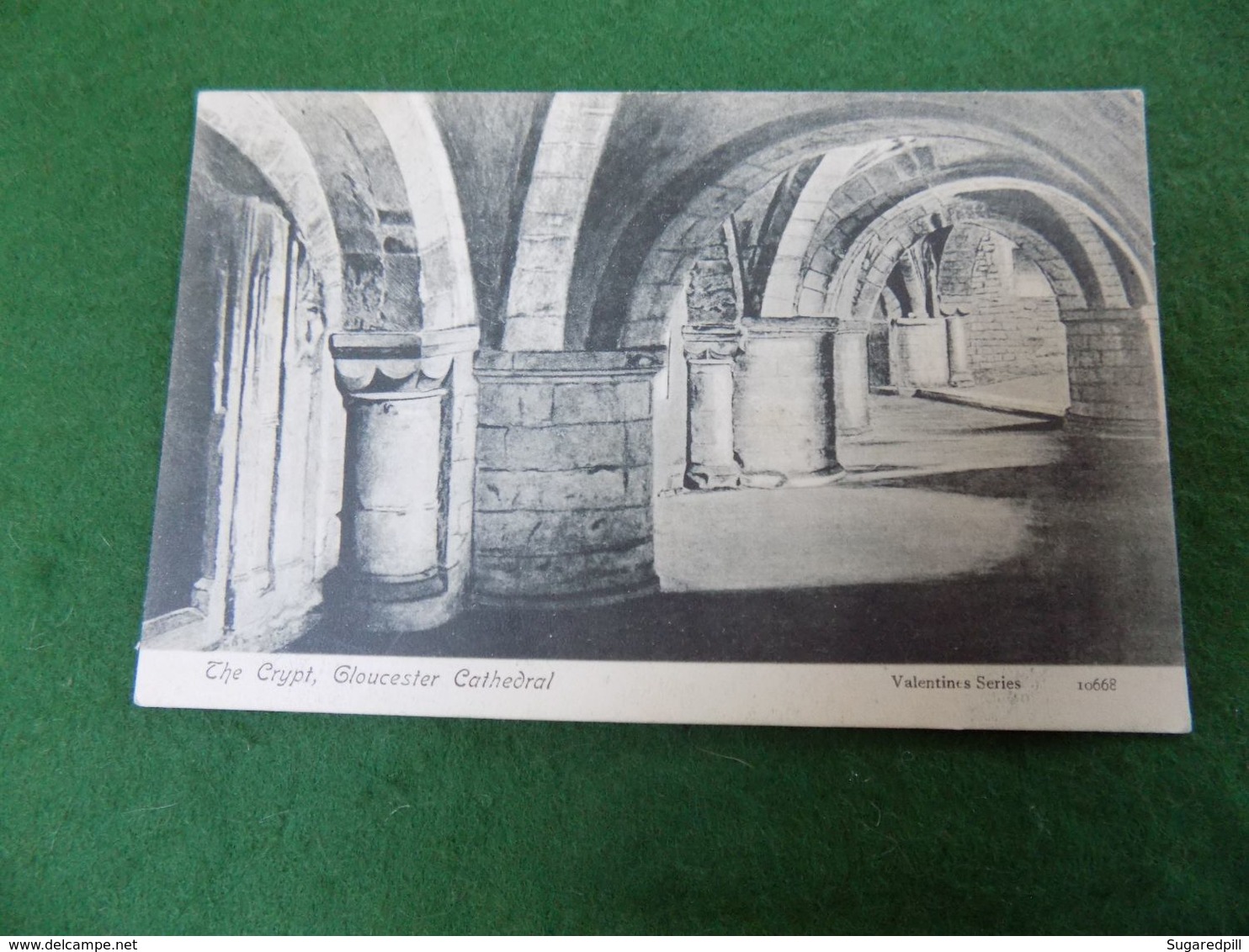 VINTAGE UK ENGLAND GLOUCESTERSHIRE: GLOUCESTER Cathedral Crypt B&w 1907 Valentines - Gloucester