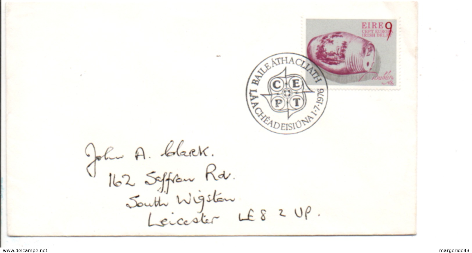 IRLANDE EIRE LETTRE FDC EUROPA 1976 - Covers & Documents