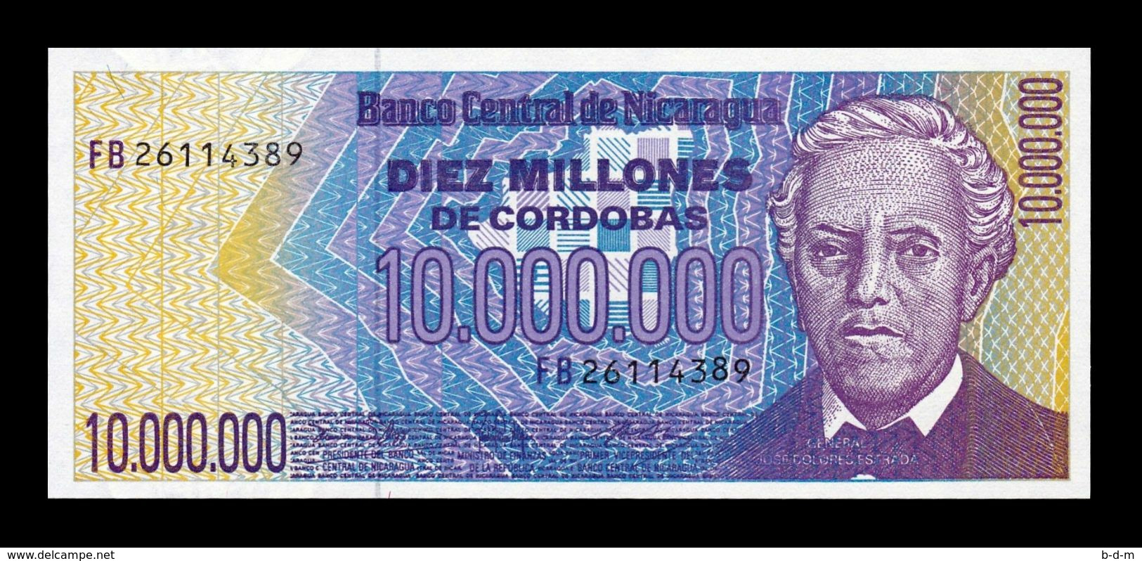 Nicaragua 10000000 Córdobas 1990 Pick 166 SC UNC - Nicaragua