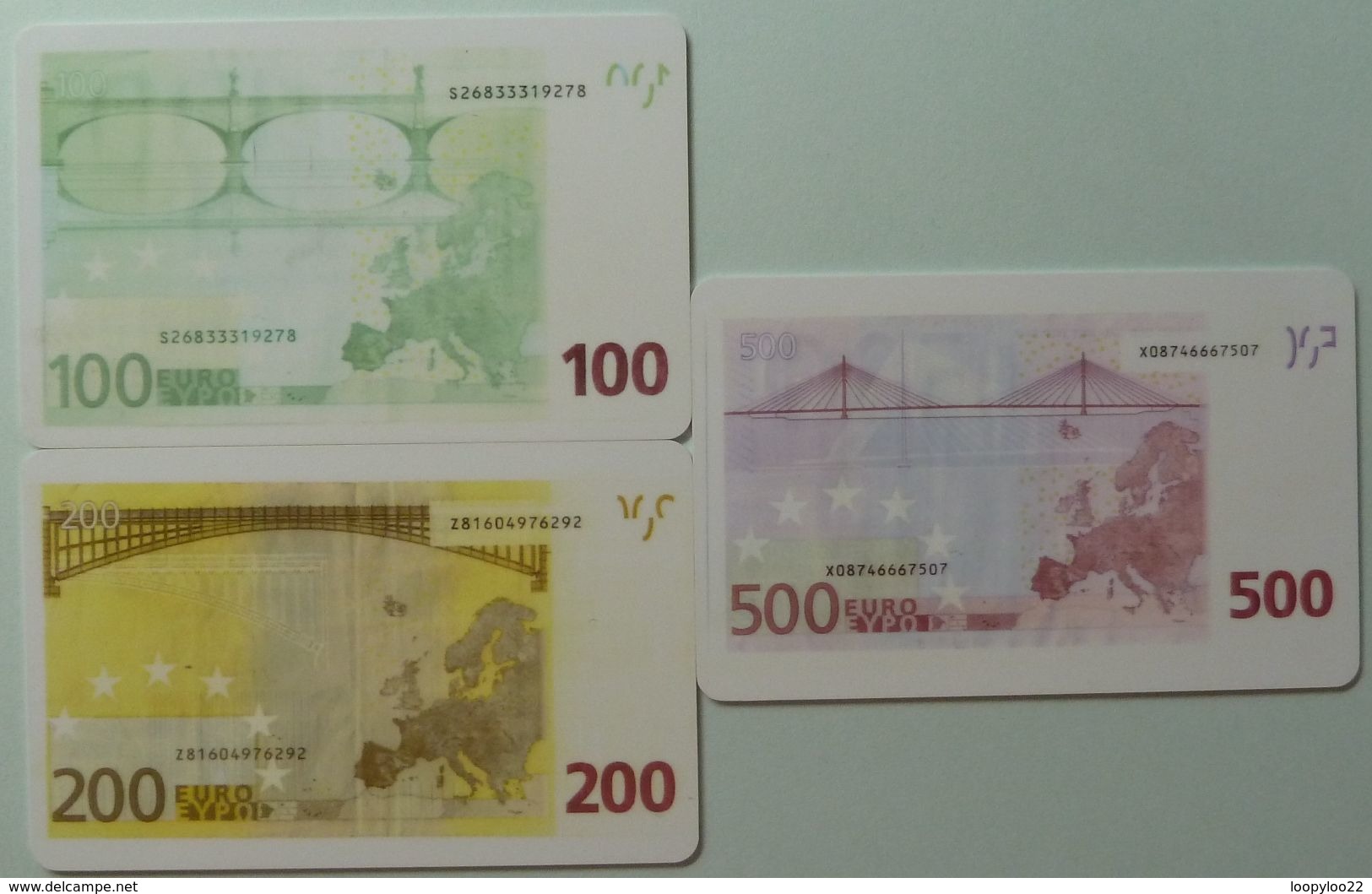 Germany - Moneycard - Print Samples - Group Of 3 - 100 To 500 Euros - Rare - Autres & Non Classés