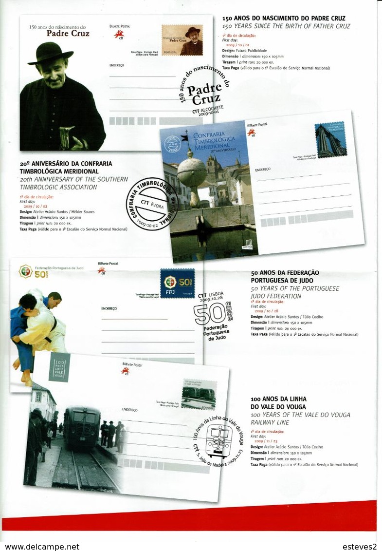 Portugal 2009 , Brochure , Pagela , Euro Coin , Healthy Eating , COP Olympics , Aero Club , Judo , Railway Linep - Autres & Non Classés