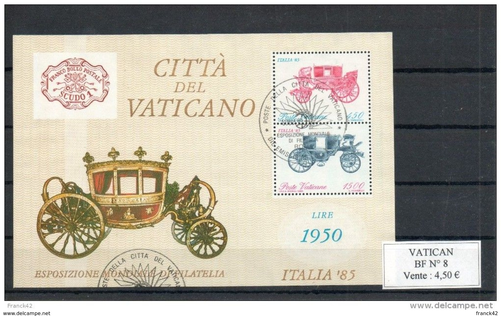 Vatican. Bloc Feuillet. Exposition Philatélique Italienne  1985 - Used Stamps