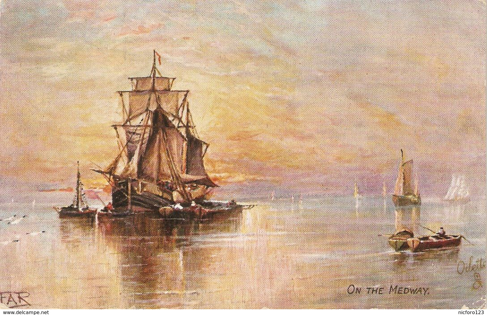 "On The Medway" Tuck Oilette Stuary Of The Thames And Medway Ser. PC # 9384 - Tuck, Raphael