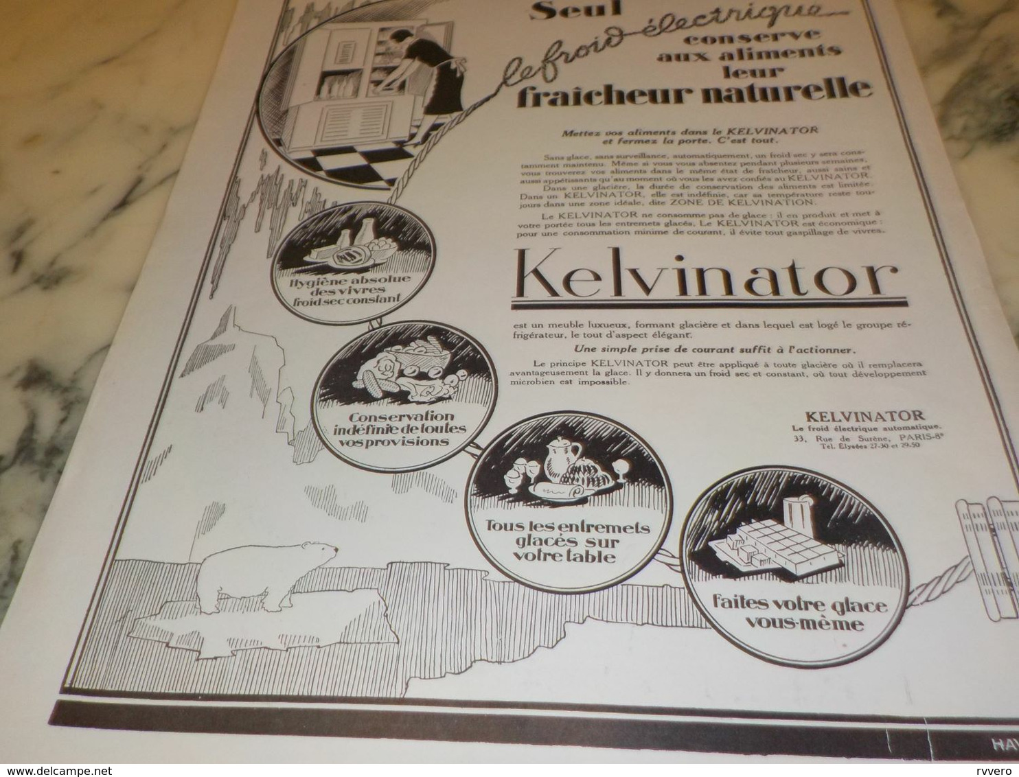 ANCIENNE PUBLICITE FRAICHEUR NATURELLE KELVINATOR 1927 - Autres Appareils