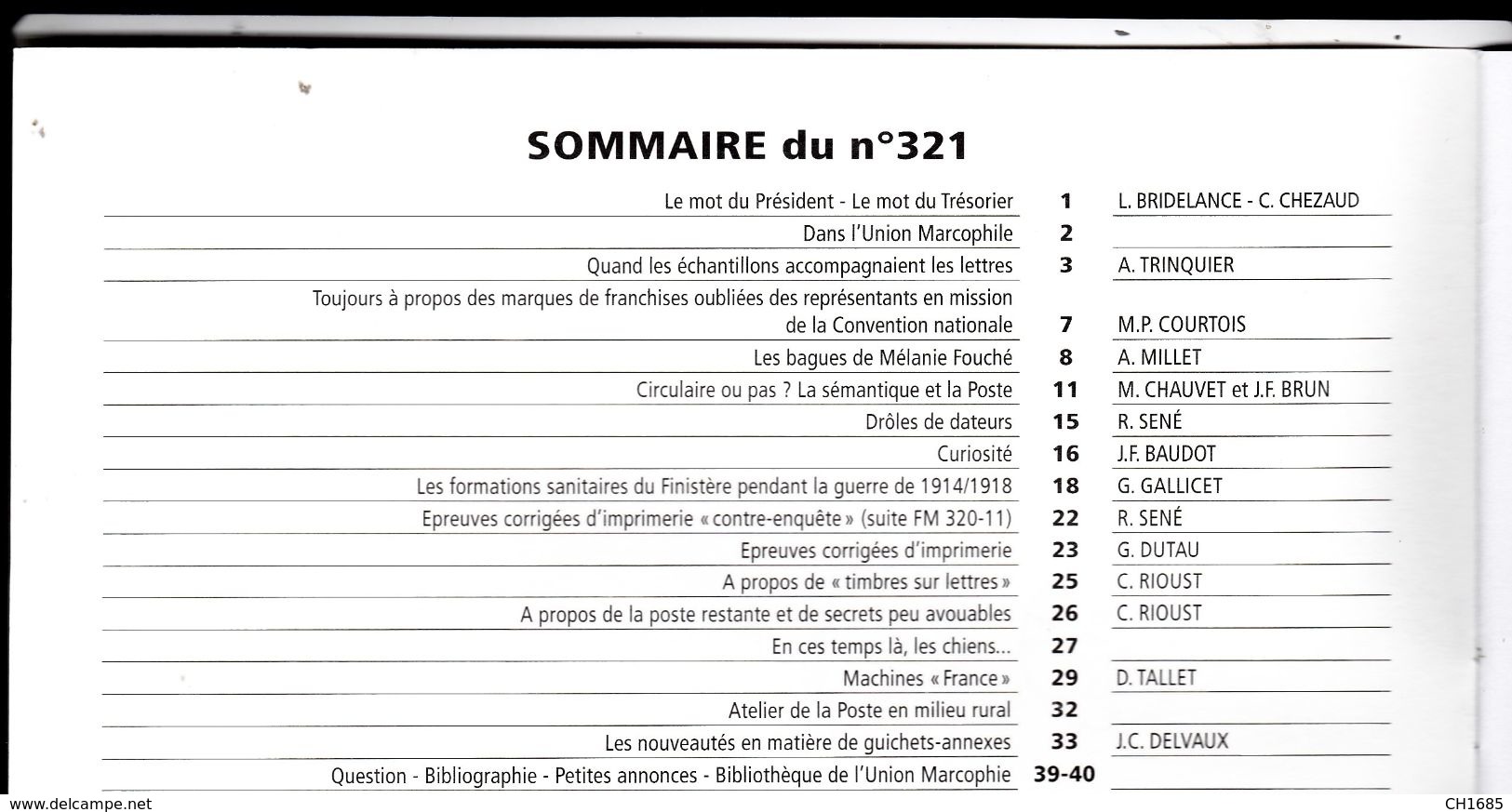 Feuilles Marcophiles 321 Marques De Franchise Convention Nationale. Finistère. Etc Description 2ème Scan . TTB - Philatelie Und Postgeschichte