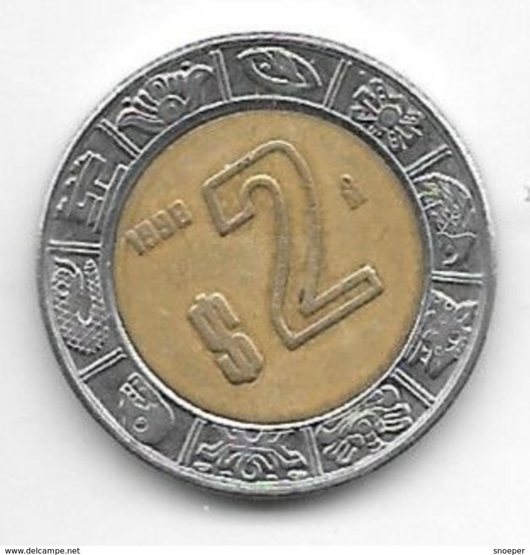 Mexico 2 Pesos 1998  Km 604 Xf - Messico