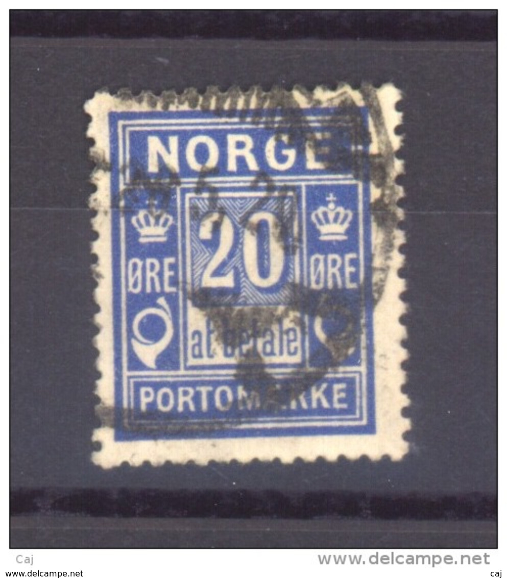 02624  -   Norvège  -  Taxes  :   Mi  5 IA (o)    20 Mm  , Dentelé 14 1/2 X 13 1/2 - Usados