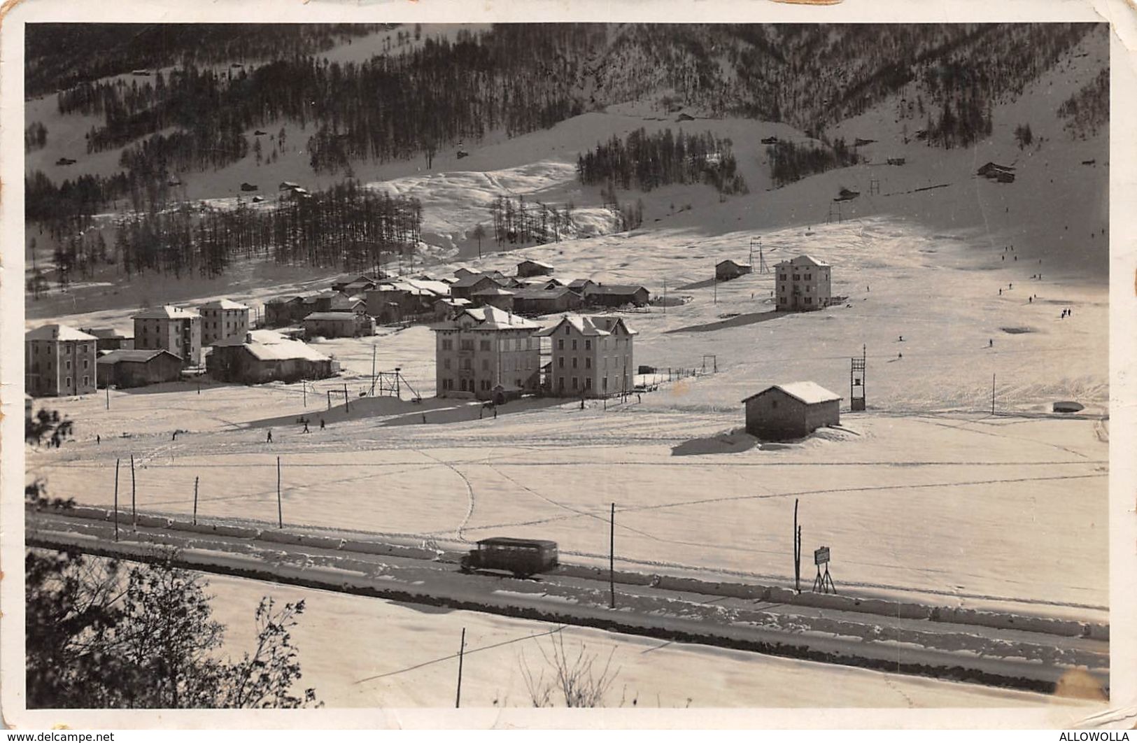 8730 "PASSO D'APRICA (m.1200)-STAZIONE INVERNALE SPORTIVA"NEVE-CORRIERA ANNI'40-CARTOLINA POSTALE ORIGINALE NON SPEDITA - Sondrio