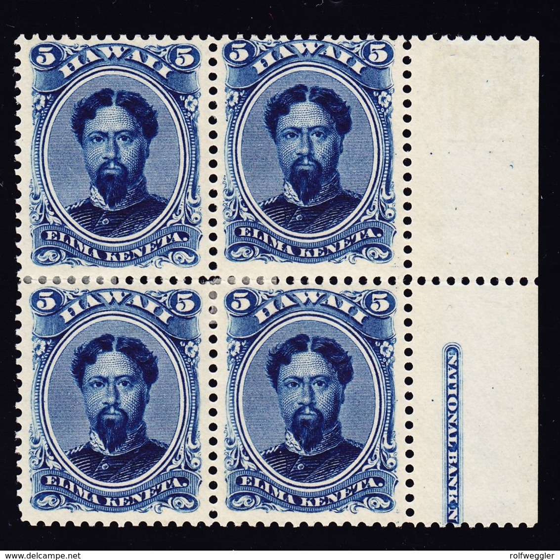 1890/1891 König KAMEHAMEHA. Imprint 4er Block. Ungebraucht Mit Falz. - Hawaï