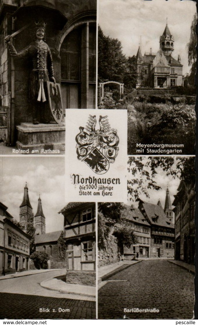 THURINGE - CP 4 VUES NORDHAUSEN + BLASON - CIRCULEE EN 1959 - DTVL - Nordhausen