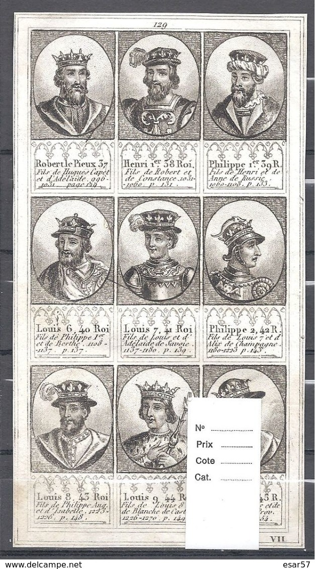 Superbe Et Rare Ensemble De 72 Portraits De Rois De France Extraits D'un Ouvrage Du Milieu Du XIX ème. - Altri & Non Classificati