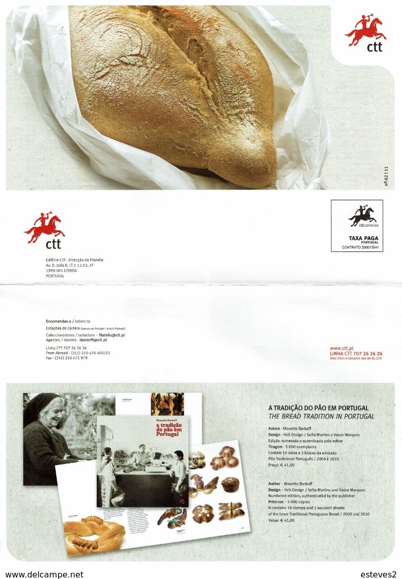 Portugal 2011 , Brochure , Pagela , Bread ,  Europa Forests , Chiado Museum , Thailand ,  Marines , Embroideries - Autres & Non Classés