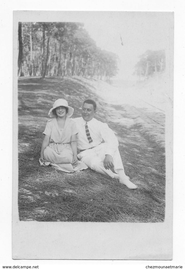 FIANCAILLES A MIMIZAN PLAGE EN 1921 - CARTE PHOTO LANDES - Mimizan Plage