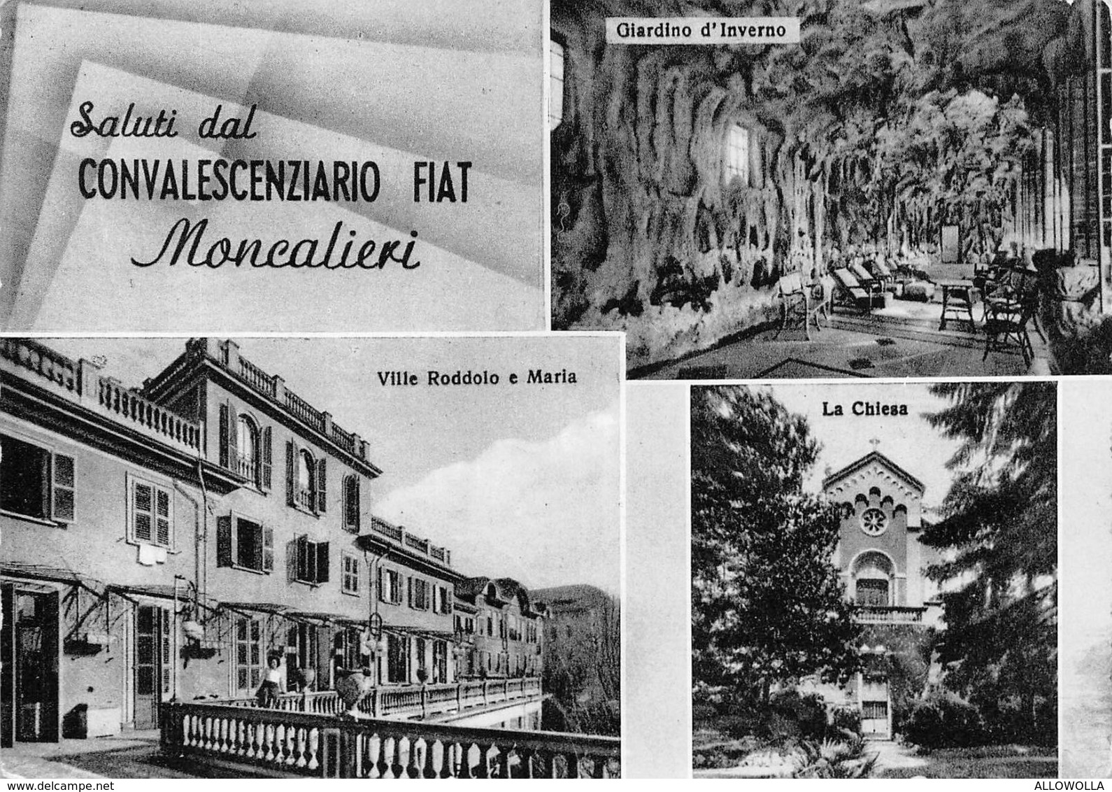 8749"SALUTI DAL CONVALESCENZIARIO FIAT-MONCALIERI" 3 VEDUTE-CARTOLINA POSTALE ORIGINALE NON SPEDITA - Moncalieri